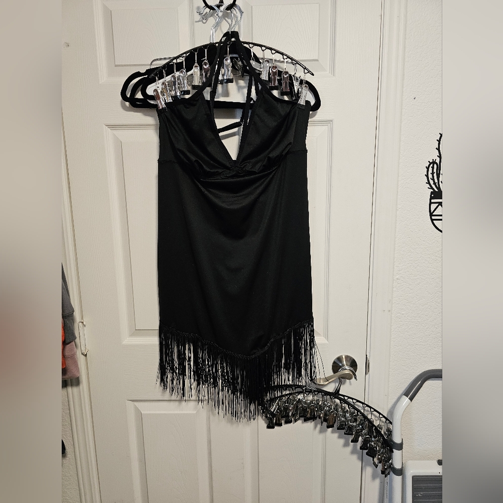 🌞Black Fringe Dress